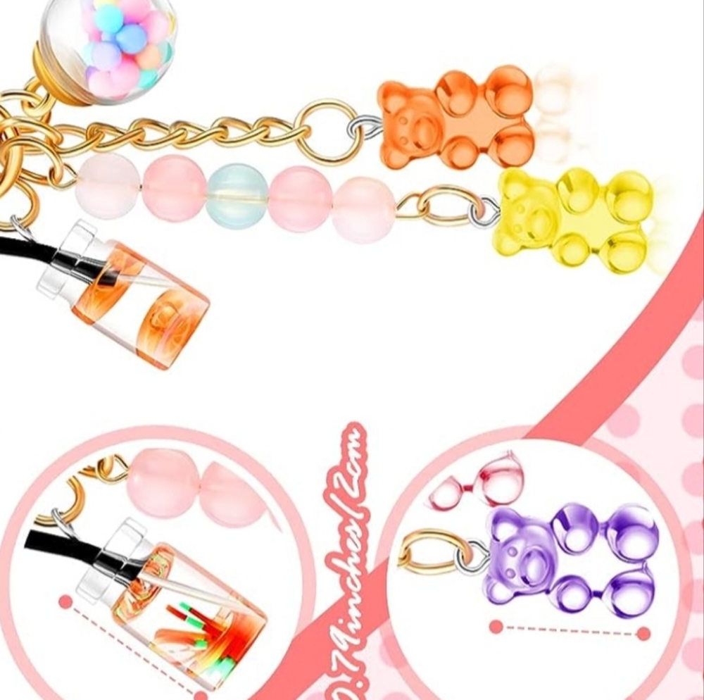 Cute Resin Bear Keychain Macaron Color Animal Bear Keychains Charms - Picture 2 of 4